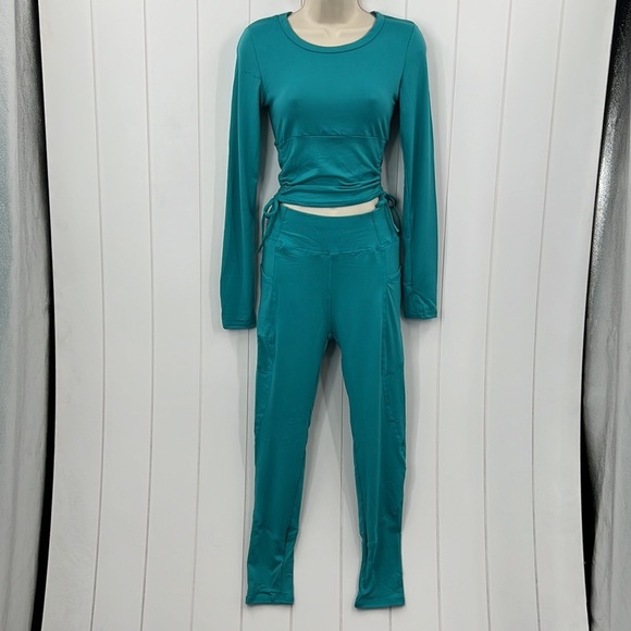 🆕Lydaa Turquoise Yoga Set Super Soft Milk Silk Fabric S/M & L/XL Sets Available - Picture 2 of 11